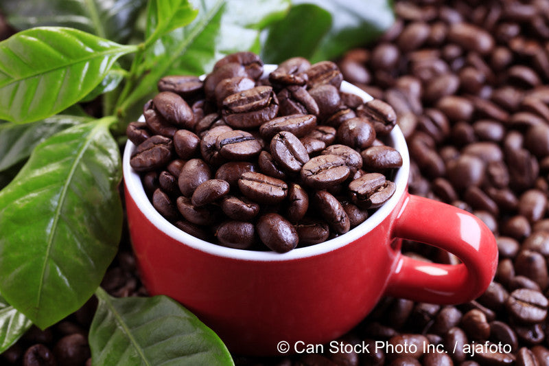 Origin Coffees beans and mug
